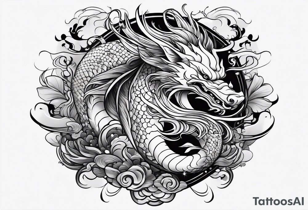 thick water neojapanese tattoo idea