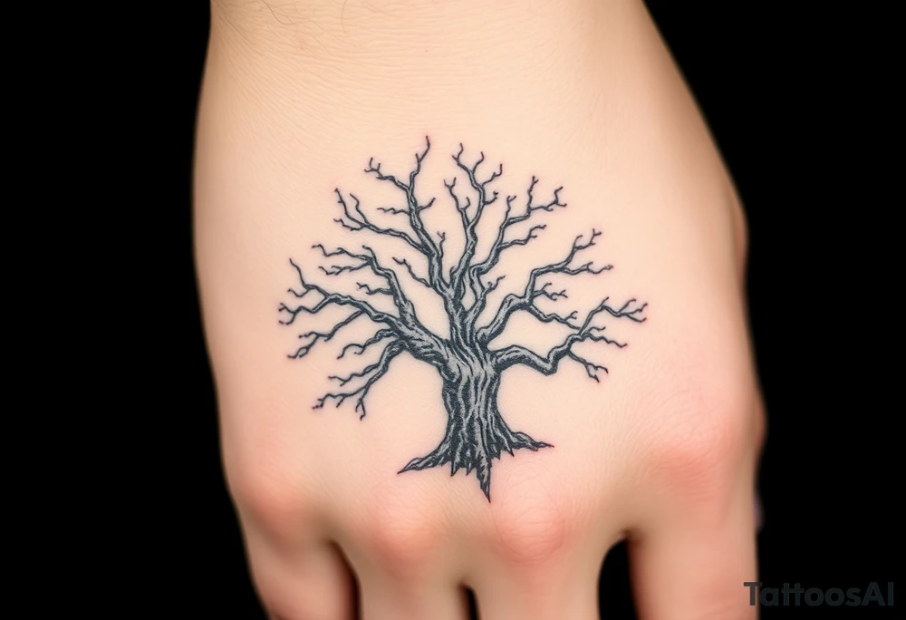 old dead majestic tree tattoo idea