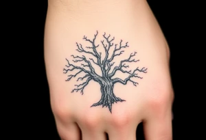 old dead majestic tree tattoo idea
