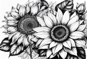 Sunflower, book, flower rose tattoo idea