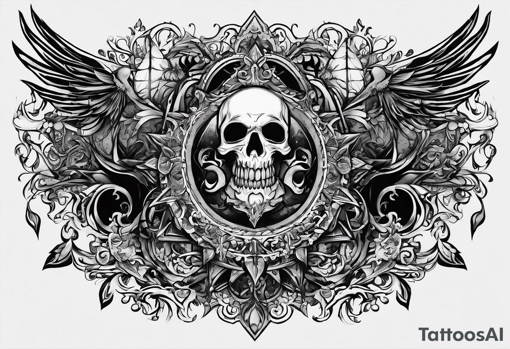 i want a text tattoo that says sang-froid and sanguine, with only one sang with minimal visual effects that are gothic, nihilistic and stoic tattoo idea