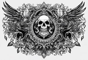 i want a text tattoo that says sang-froid and sanguine, with only one sang with minimal visual effects that are gothic, nihilistic and stoic tattoo idea