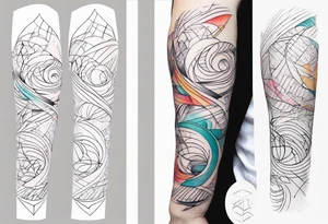 Abstract sleeve tattoo tattoo idea
