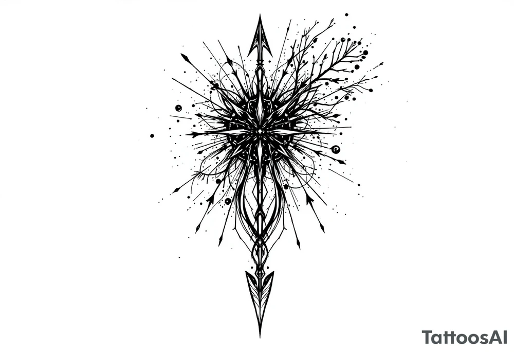 one  arrow  that look down tattoo idea