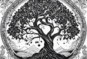 Tree of life, infinity, chakras tattoo idea