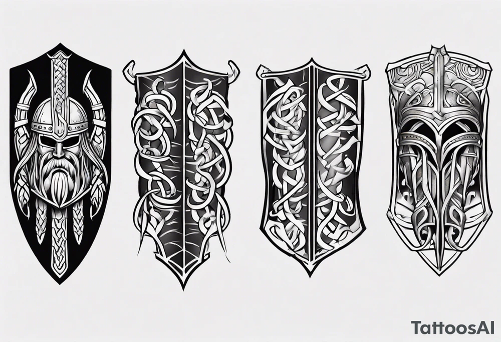 Viking leg armor tattoo idea
