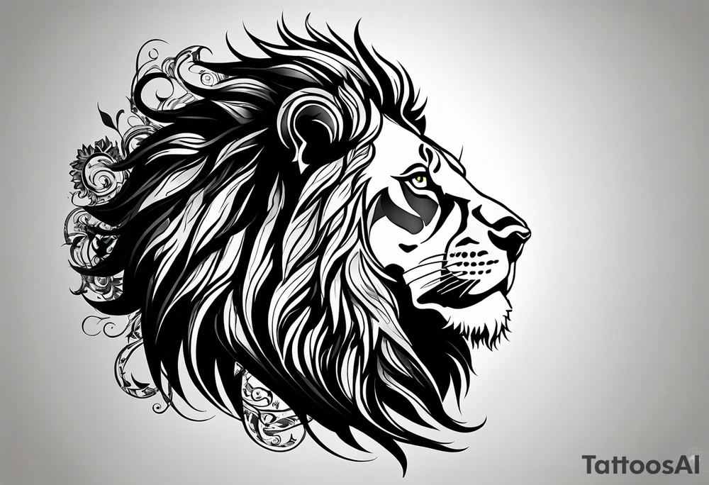 Lion silhouette  with the quote, "You would not have called to me unless I had been calling to you" tattoo idea