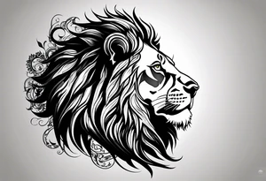Lion silhouette  with the quote, "You would not have called to me unless I had been calling to you" tattoo idea