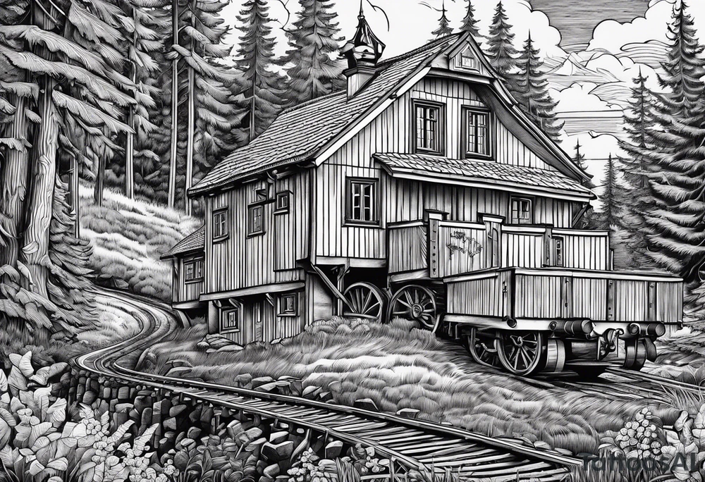 Erzgebirge, Bergbau, Bergmann, Nadelwald, tattoo idea