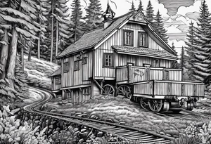 Erzgebirge, Bergbau, Bergmann, Nadelwald, tattoo idea