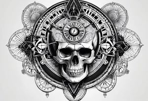 sacredgeometry, skull, clock, life, love tattoo idea
