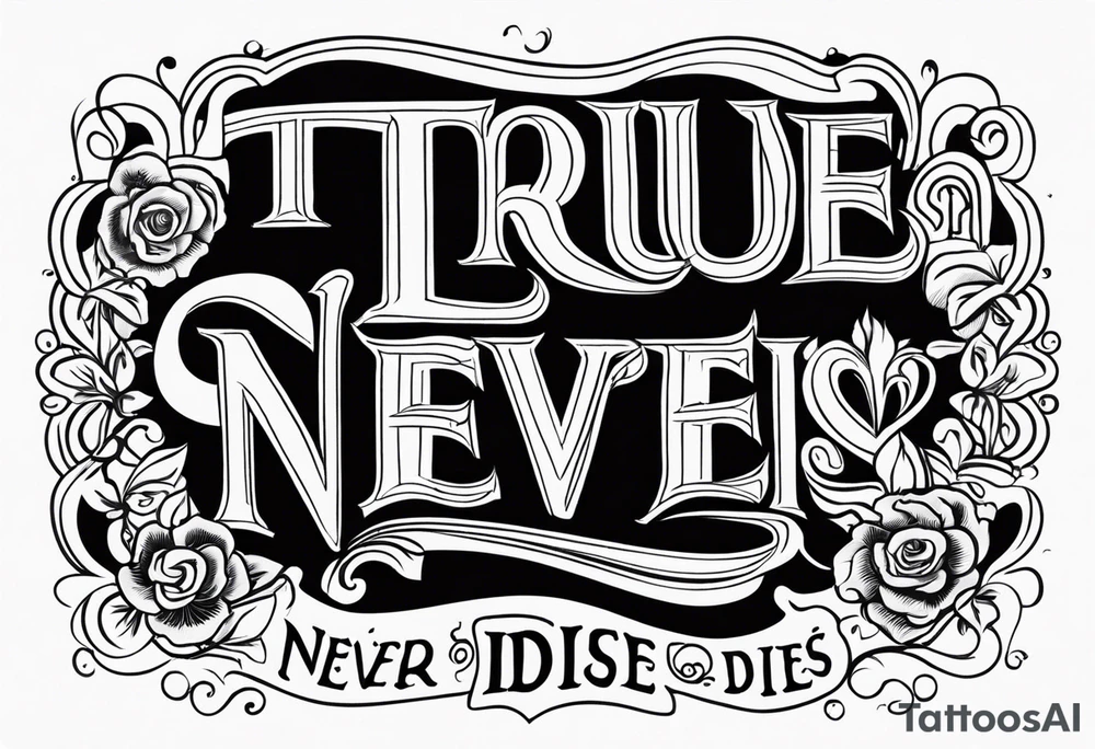 True love never dies old.english tattoo idea