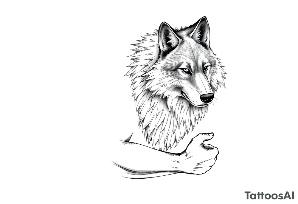 mongolian grey wolf tattoo idea