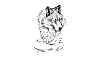 mongolian grey wolf tattoo idea