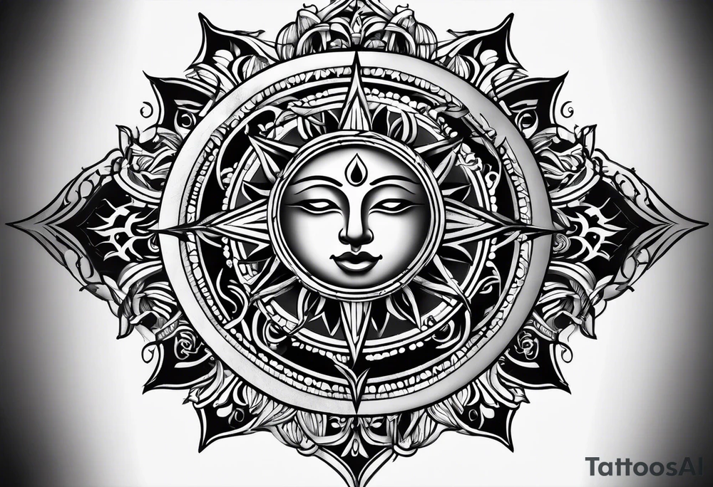 sun rays tattoo idea