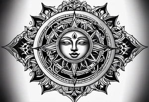 sun rays tattoo idea