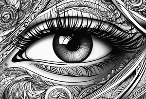 Eyes and abstract lines tattoo idea
