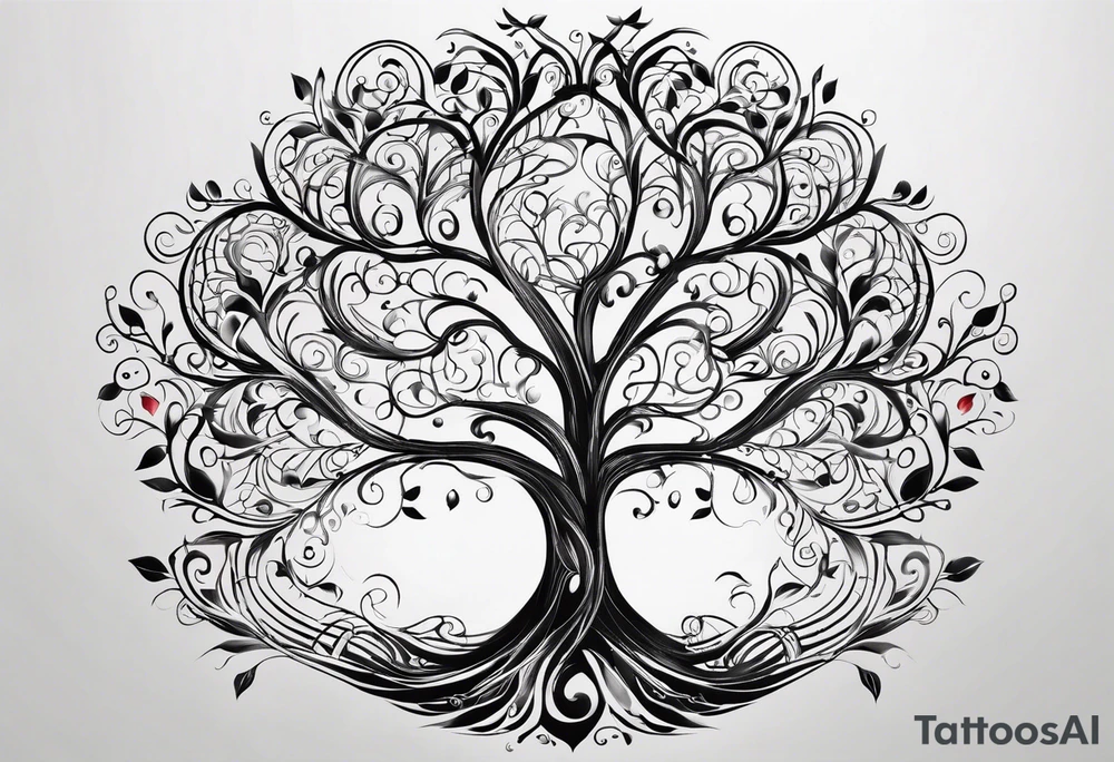 tree of life with kids birthdays involved 10/13/10, 5/29/13, 8/5/15 tattoo idea
