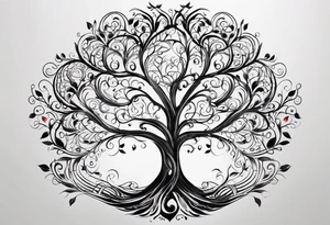 tree of life with kids birthdays involved 10/13/10, 5/29/13, 8/5/15 tattoo idea
