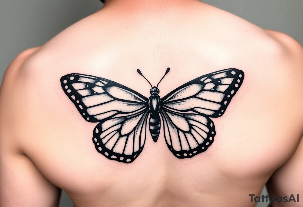 Butterfly that says she stayed tattoo idea