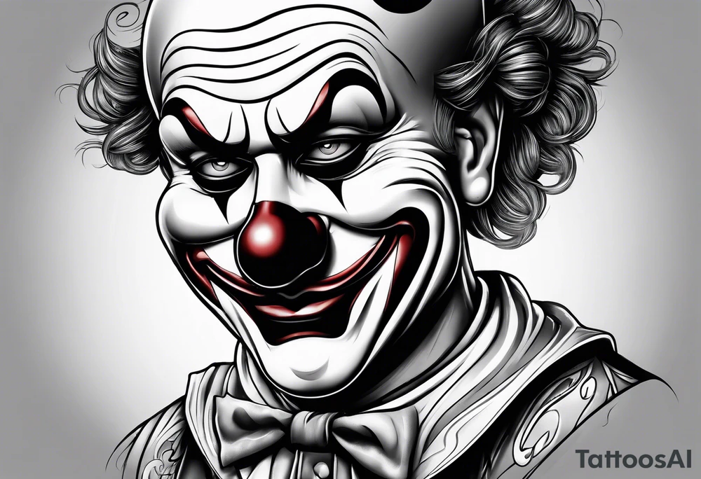 Sad clown depressing tattoo idea