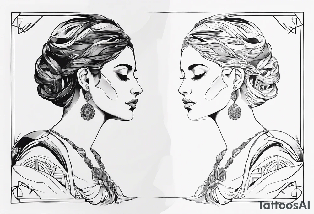 Griechische frau skulptur tattoo idea