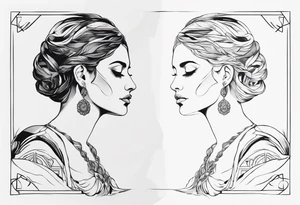 Griechische frau skulptur tattoo idea