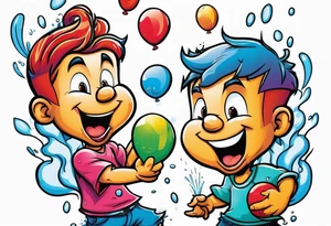 Two brothers one ten one 6 throwing water balloons tattoo idea