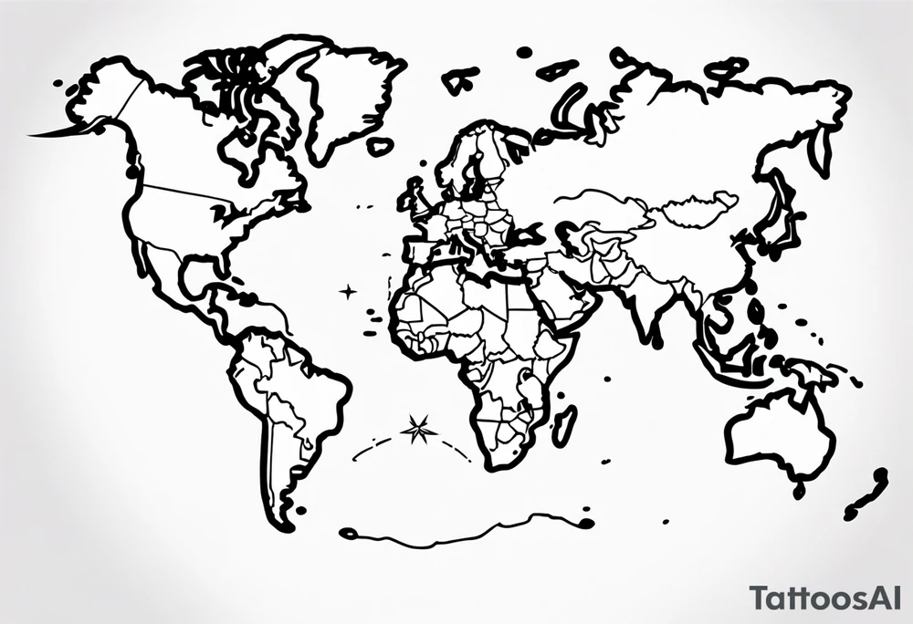 Map Treasure tattoo idea