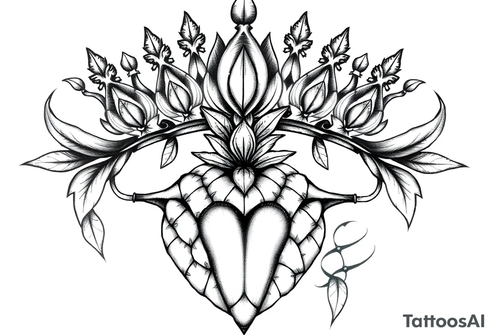 Majestic crown ,pineapple vagina and anus tattoo idea