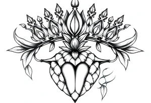 Majestic crown ,pineapple vagina and anus tattoo idea
