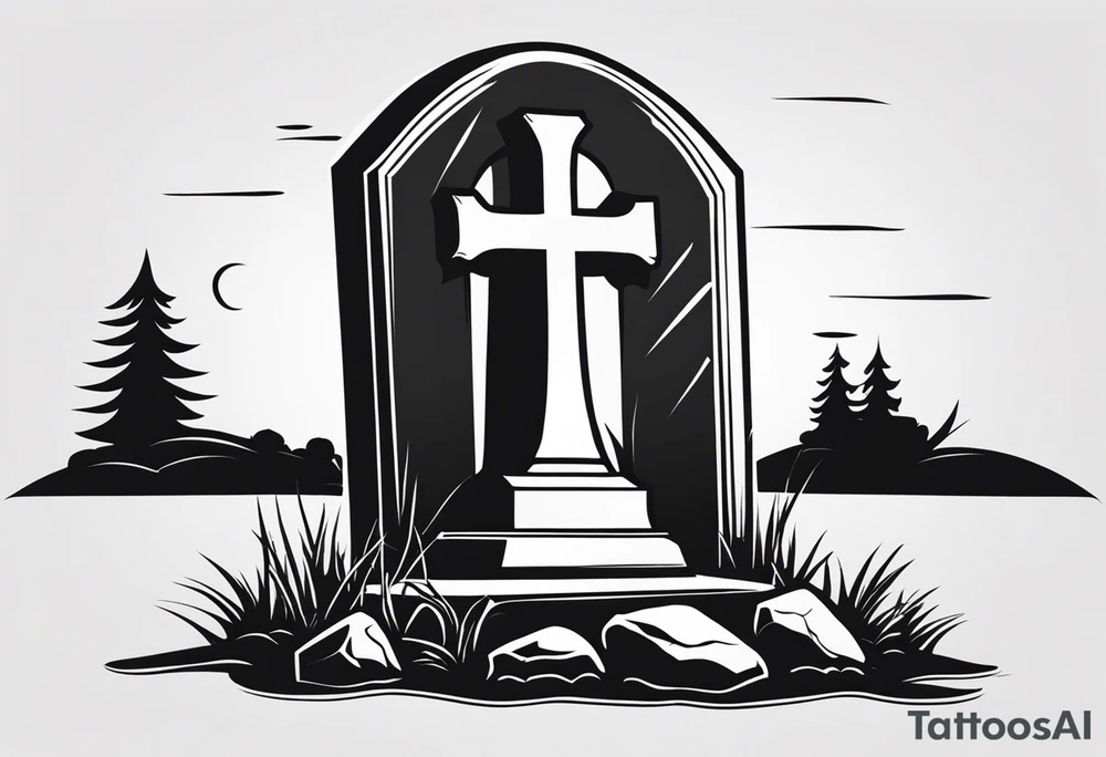 Gravestone without cross tattoo design tattoo idea