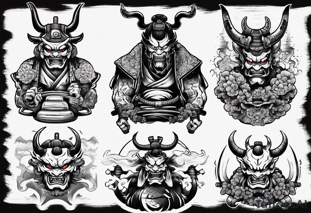 Samurai demon tattoo idea