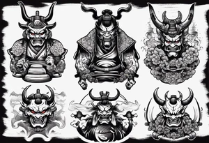 Samurai demon tattoo idea
