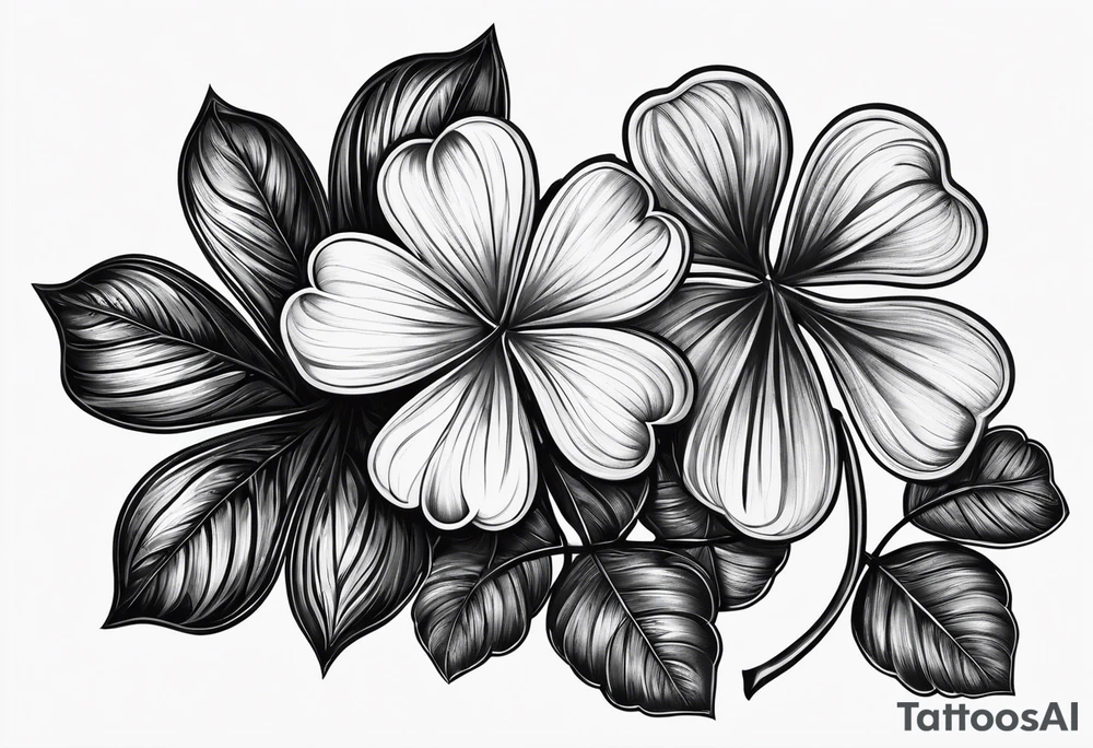 a single three leaf clover with vine tattoo idea