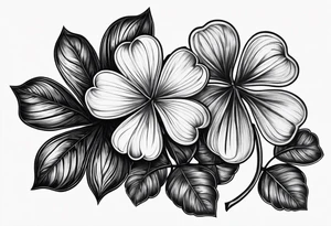 a single three leaf clover with vine tattoo idea