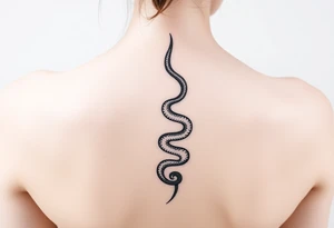 Snake wrapping around the spine tattoo idea