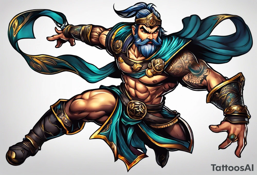 leaping warrior tattoo idea