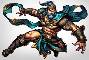 leaping warrior tattoo idea