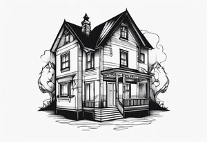 house with family tattoo idea