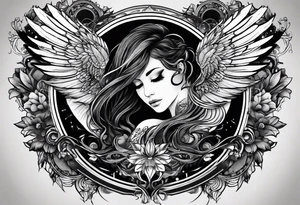 The band sleep token, with the lyrics the night belongs to you, I must be someone new. With wings tattoo idea