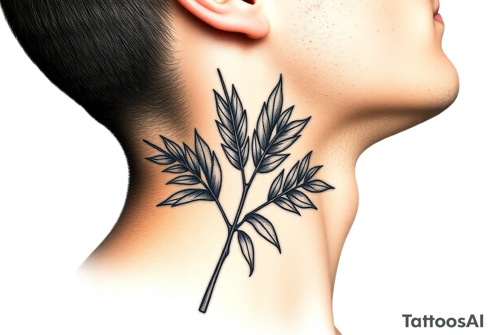 palm leaves neck tattoo tattoo idea