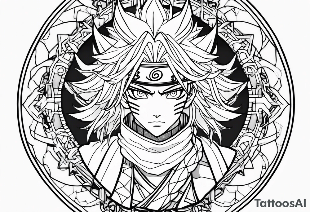 Sukuna,Naruto,Tanjiro, Asta tattoo idea