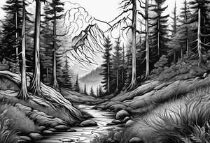Living to dead forest tattoo idea