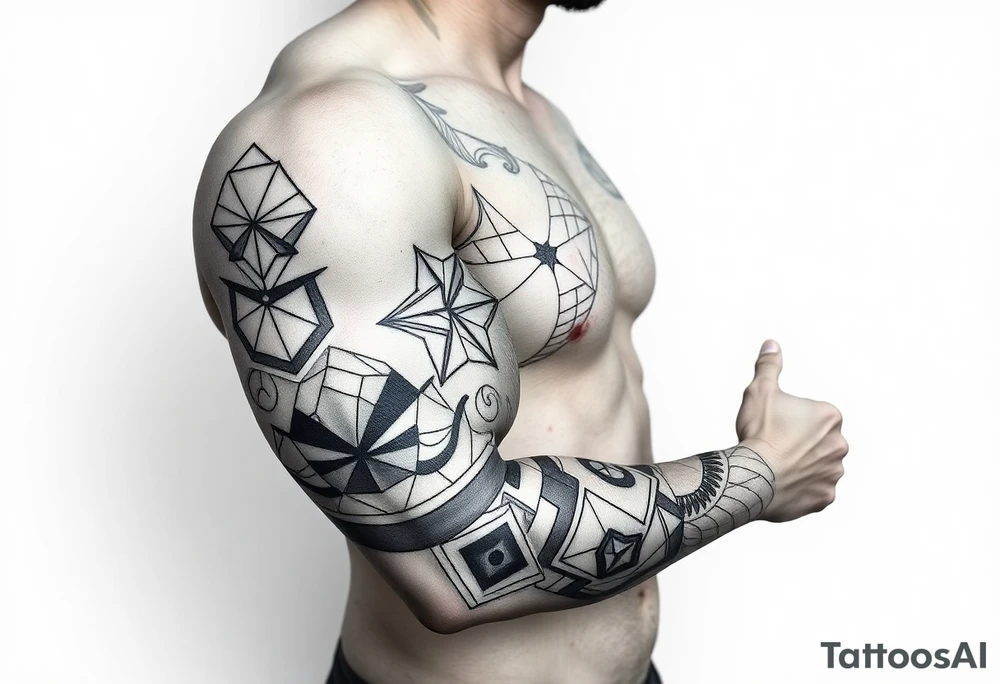 Geometry with love symbolism tattoo idea