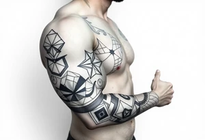 Geometry with love symbolism tattoo idea