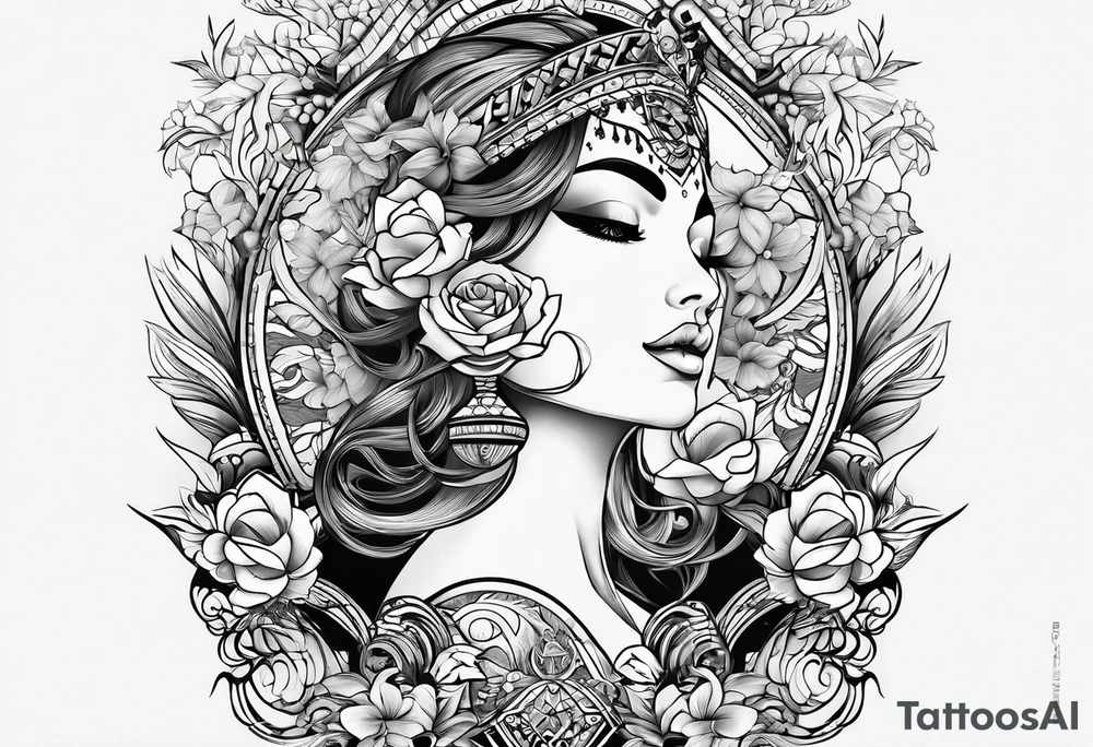 Metade da Lua media no braço tattoo idea