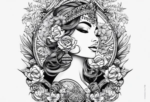 Metade da Lua media no braço tattoo idea