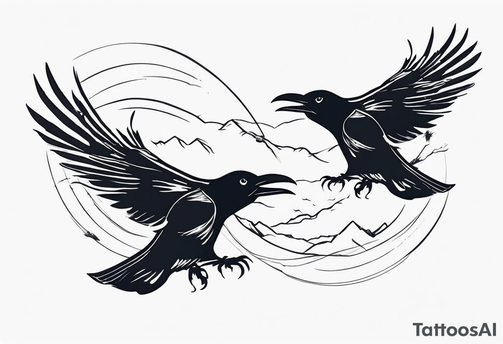 3 crows flying tattoo idea