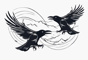3 crows flying tattoo idea